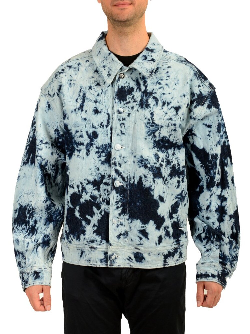 Scuderia Ferrari Fluid Washed Bleached Denim Bomber Jacket US S IT 48